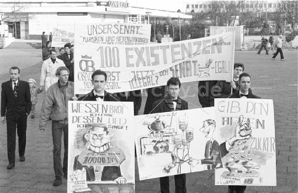 DDR-Fotoarchiv: Berlin - Demonstration gegen Casino-Berlin-Schließungspläne 17.12.1992