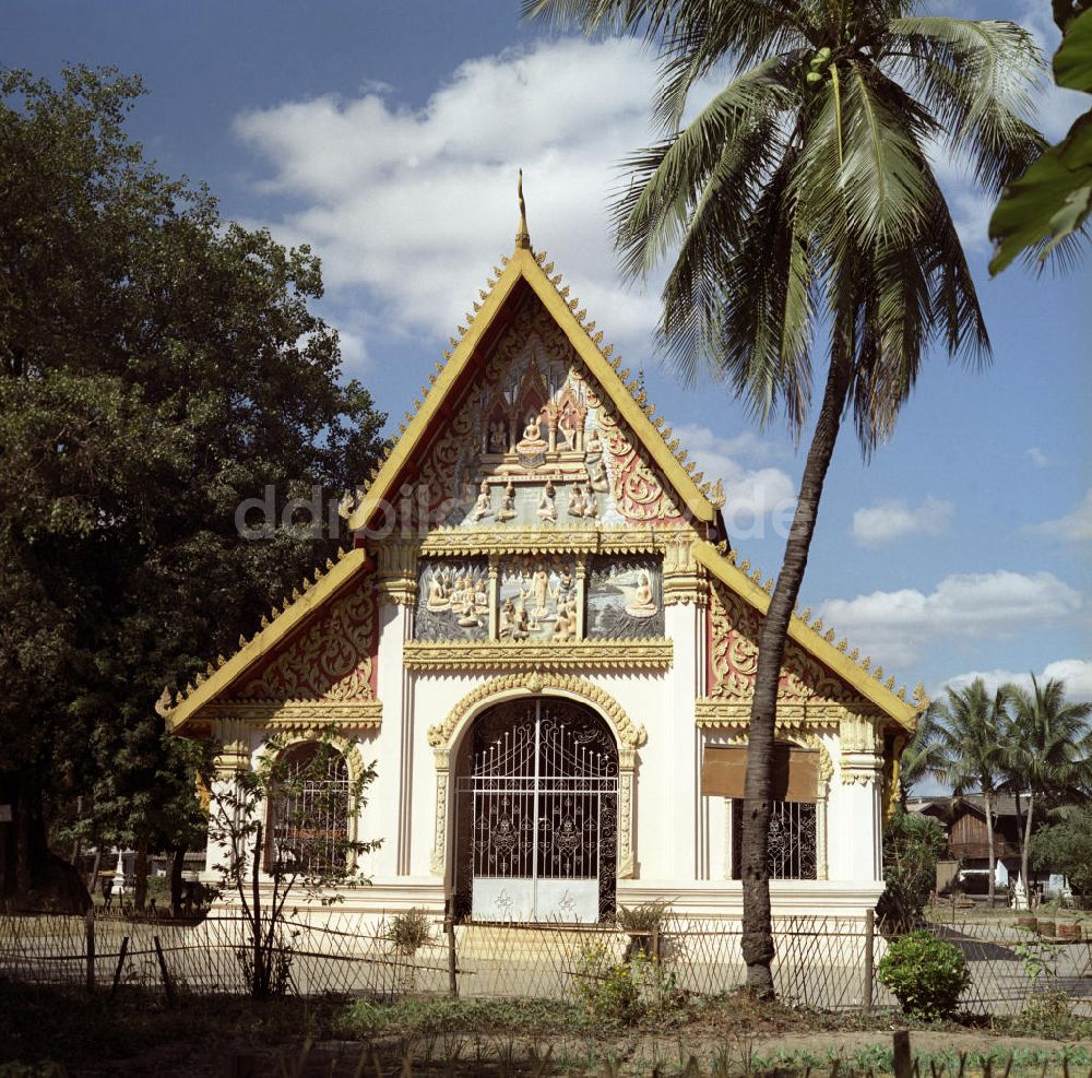 Vientiane: Laos historisch - Wat Si Muang in Vientiane 1976