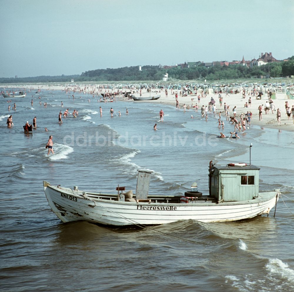 DDR-Fotoarchiv: Seebad Ahlbeck - Ostseestrand mit Badegästen und Urlaubern in Seebad Ahlbeck in der DDR