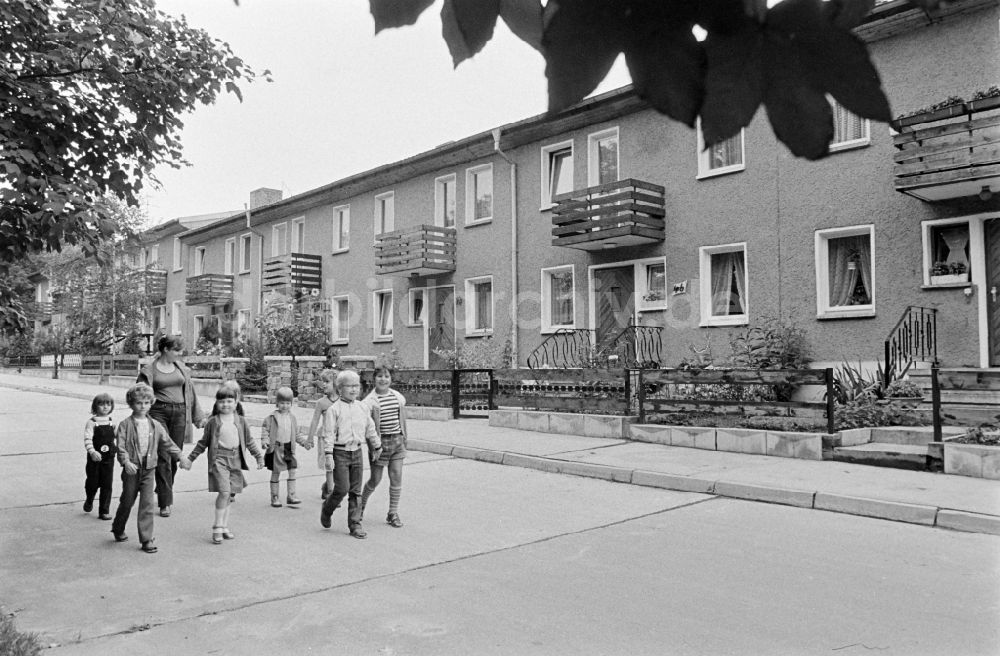 DDR-Bildarchiv: Berlin - Reihenhaus- Wohnanlage im Ortsteil Grünau in Berlin in der DDR