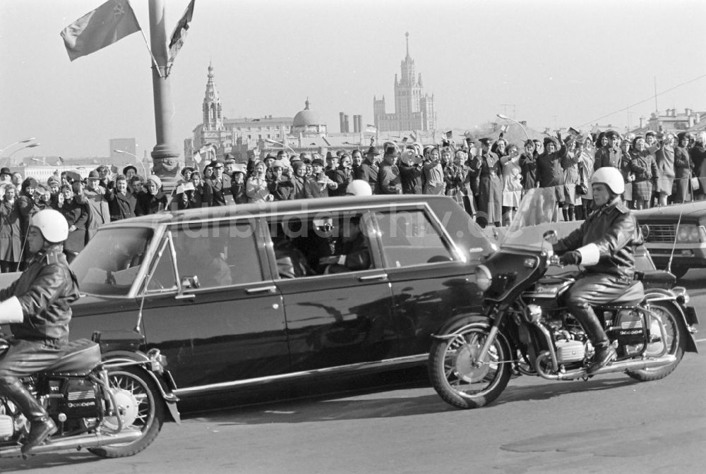 DDR-Bildarchiv: Moskva - Moskau - Staatsakt und Empfang Erich Honeckers und der Regierungsdelegation der DDR in Moskva - Moskau in Russland