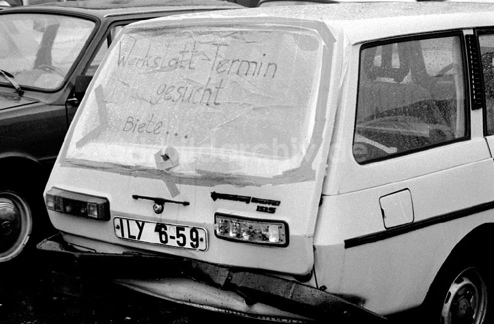 unbekannt: Terminsuche für Autowerkstatt 30.10.89 Foto:Grahn Umschlag 1291