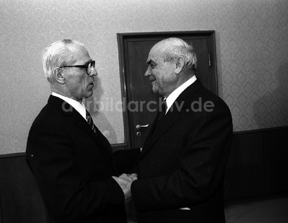 DDR-Fotoarchiv: Berlin - Willi Stoph empfängt Nikolai Baibakow (UdSSR) (144)