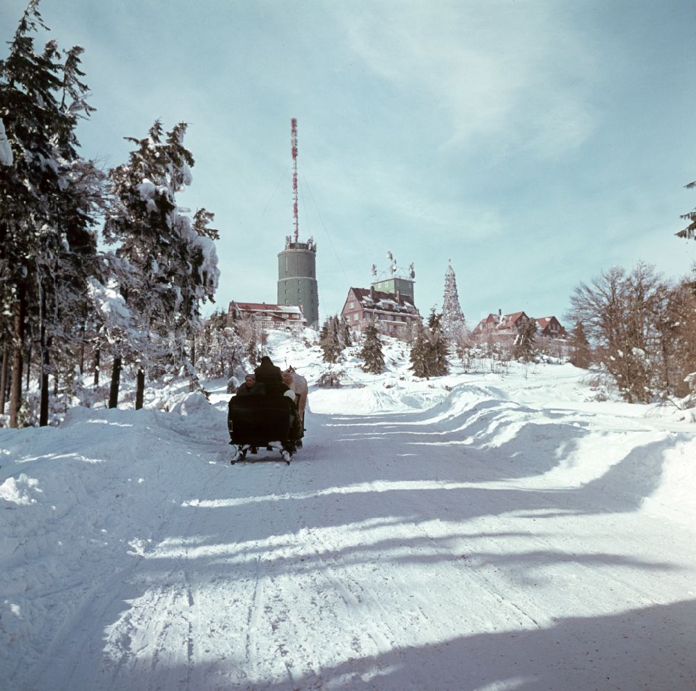 Bad Tabarz: Winterlandschaft am Großen Inselsberg in Bad Tabarz in der DDR