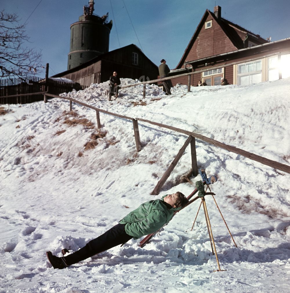 Bad Tabarz: Winterlandschaft am Großen Inselsberg in Bad Tabarz in der DDR